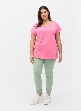 T-shirt chiné en coton, Fandango Pink Mél, Model image number 2