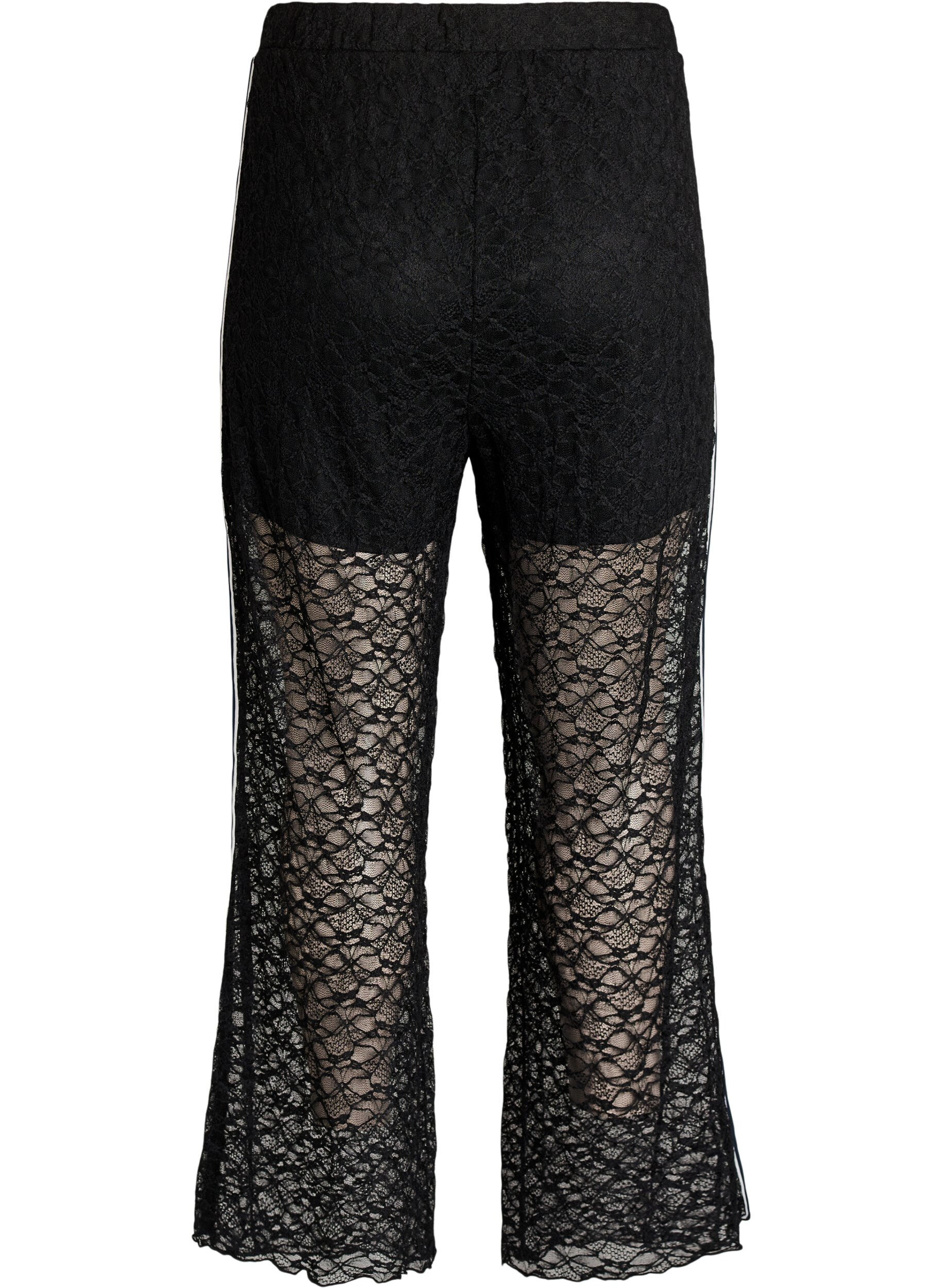 ZizziPantalon &agrave; coupe ample en dentelle transparente, Noir, Packshot image number 1
