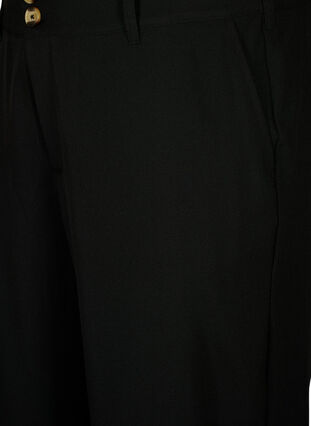 Broek met hoge taille en omslag, Black, Packshot image number 2