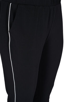 Pantalon avec poches et passepoil, Black w. White, Packshot image number 2