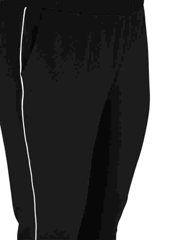 Broek met zakken en biezen, Black w. White, Packshot image number 2