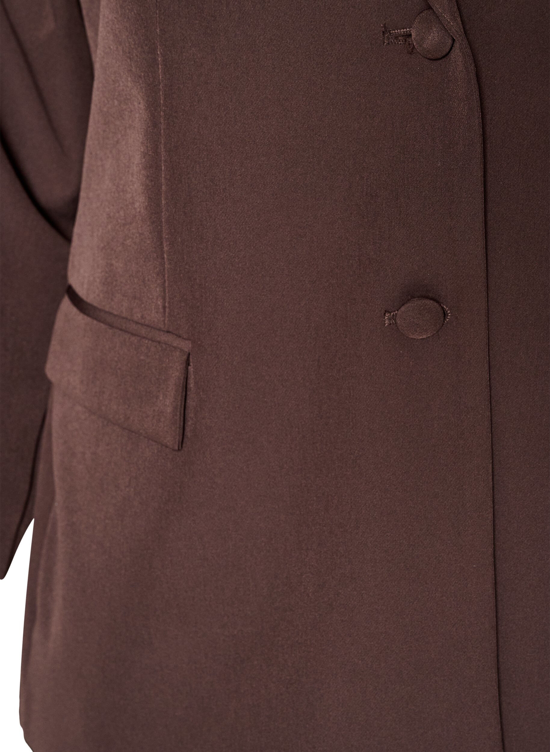 ZizziKlassieke blazer met knoopsluiting, Bruin, Packshot image number 2