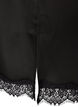 Haut long en satin bord&eacute; de dentelle, Noir, Packshot image number 3
