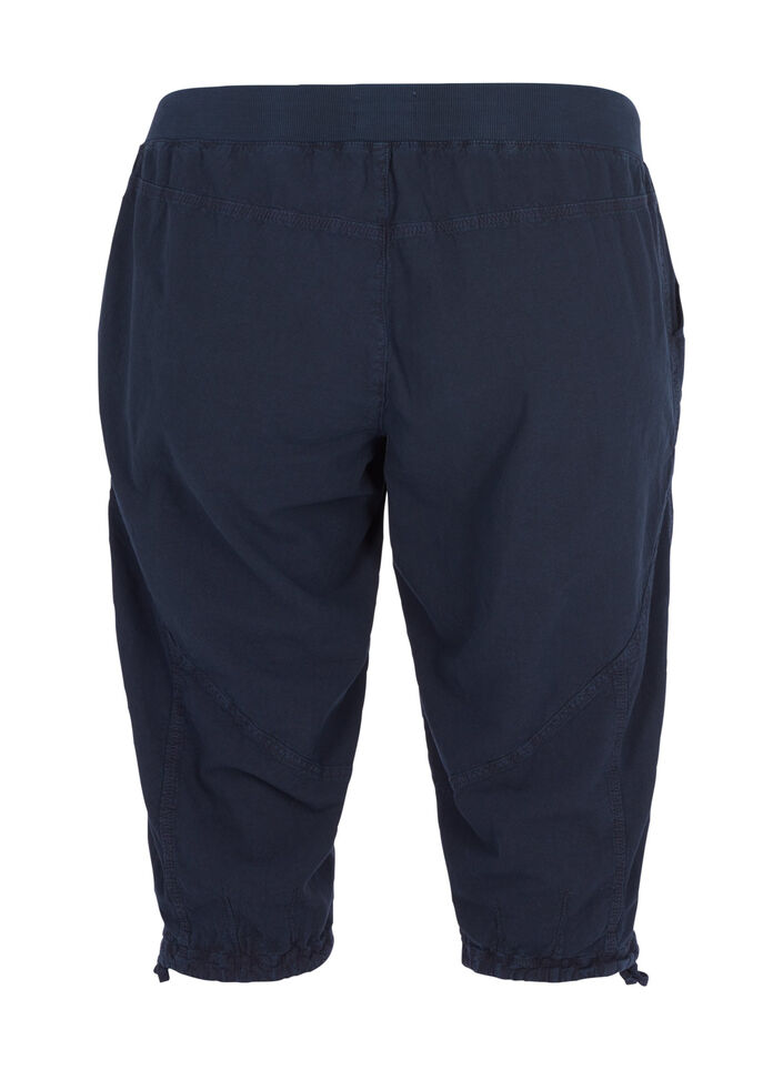 Losse cropped broek van katoen, Blauw, Packshot image number 1