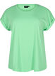 T-shirt met korte mouwen van katoenmix, Groen, Packshot image number 0