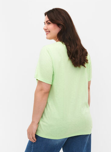 T-shirt basique à manches courtes et col en V, Paradise Green, Model image number 1