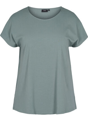 T-shirt en coton à rayures, Balsam Green Solid, Packshot image number 0