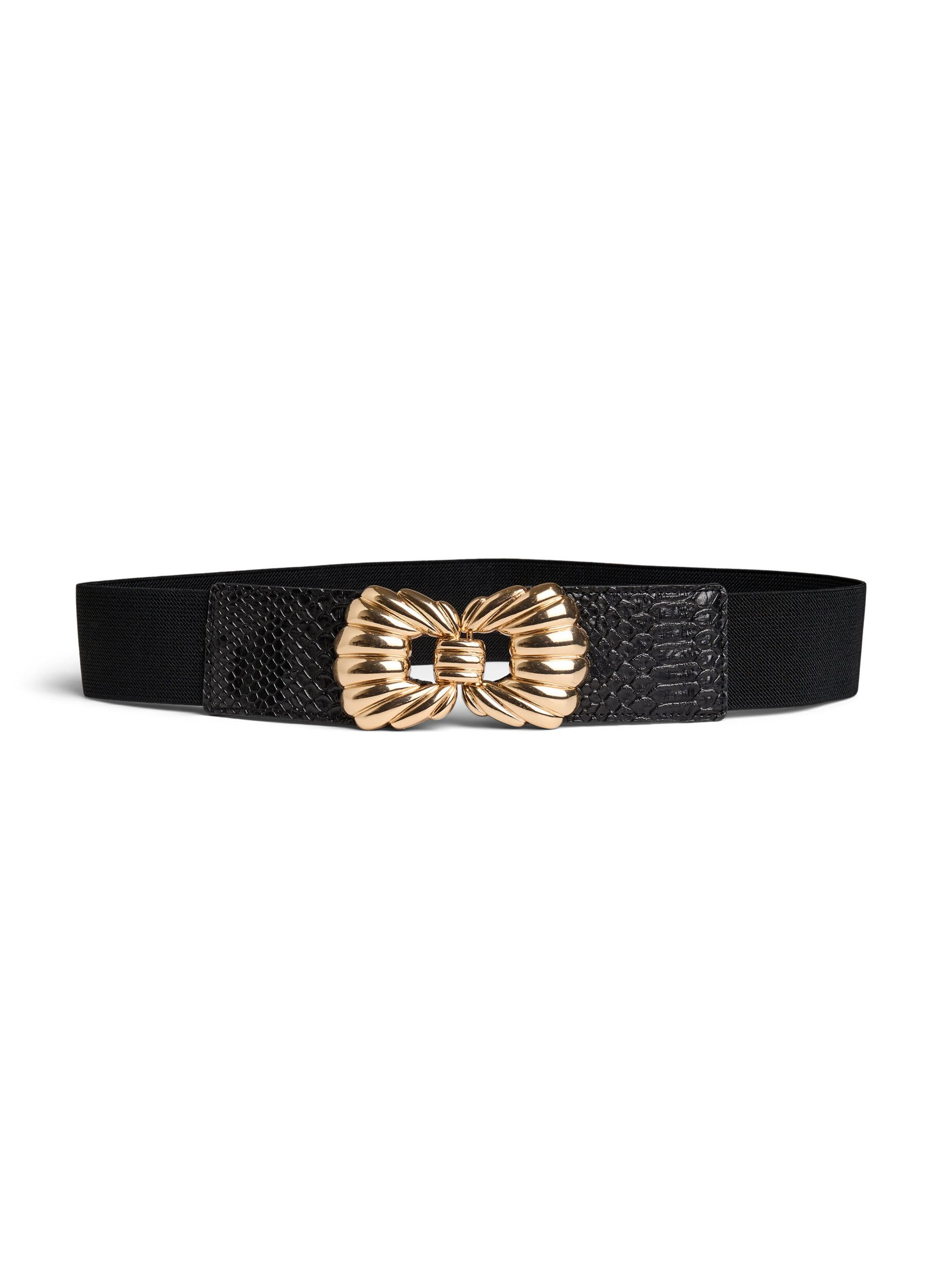 Elastische taille riem met gouden gesp