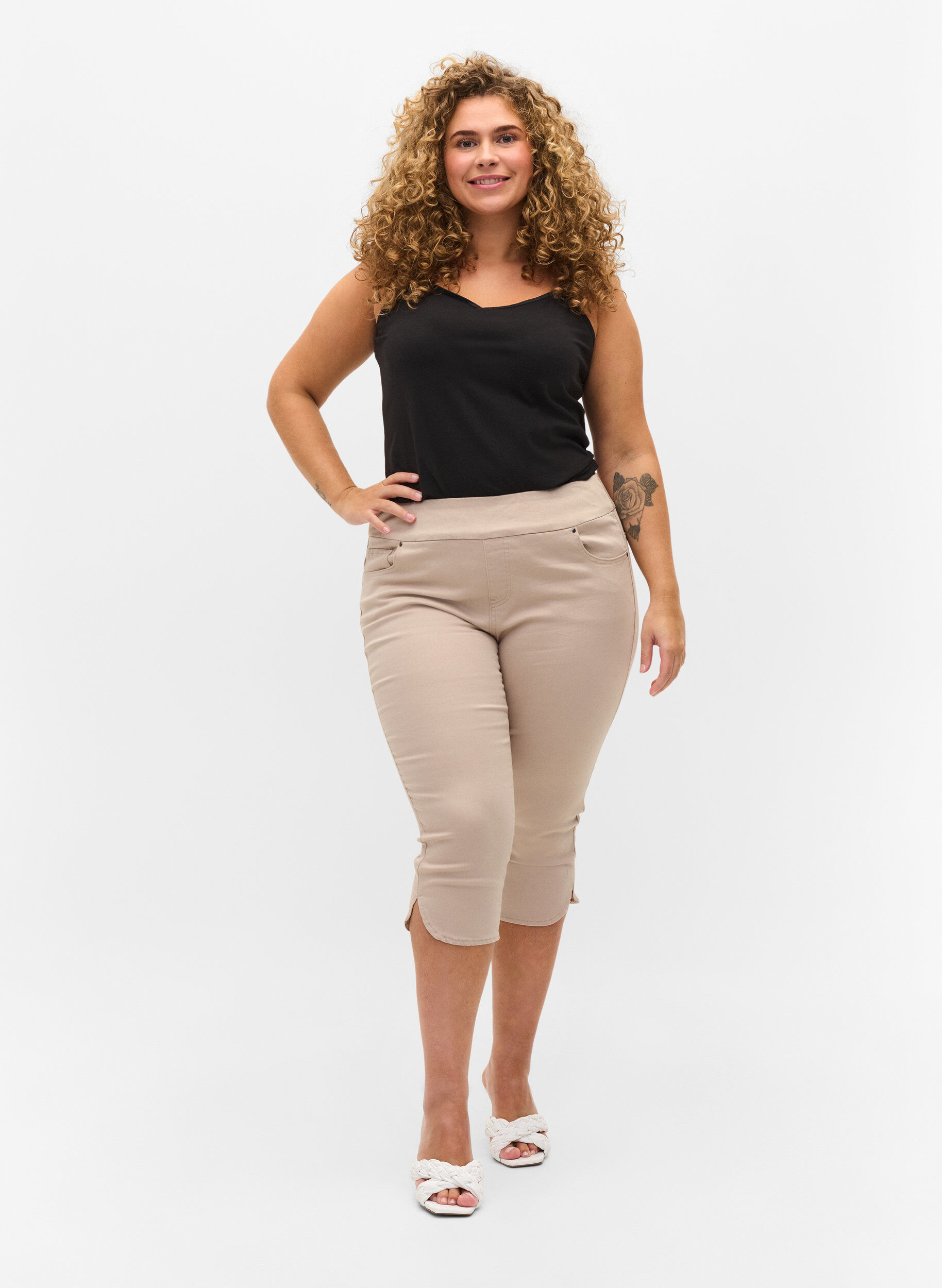 ZizziBasic top met dunne bandjes, Black, Model image number 2