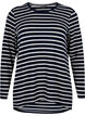 Blouse met lange mouwen en strepen, Evening Blue Stripe, Packshot image number 0