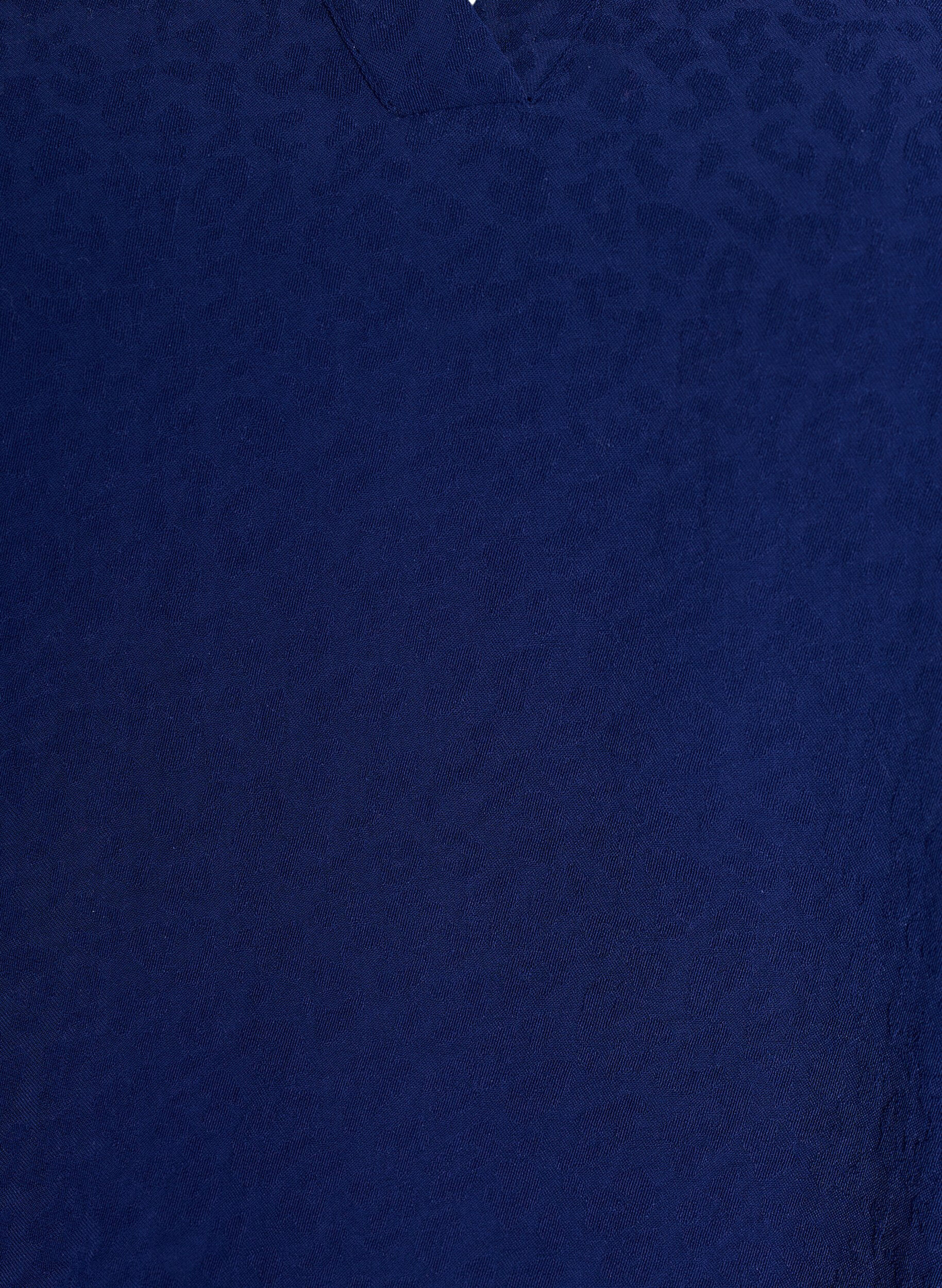 ZizziBlouse met korte mouwen met ruches en V-hals, Blauw, Packshot image number 2