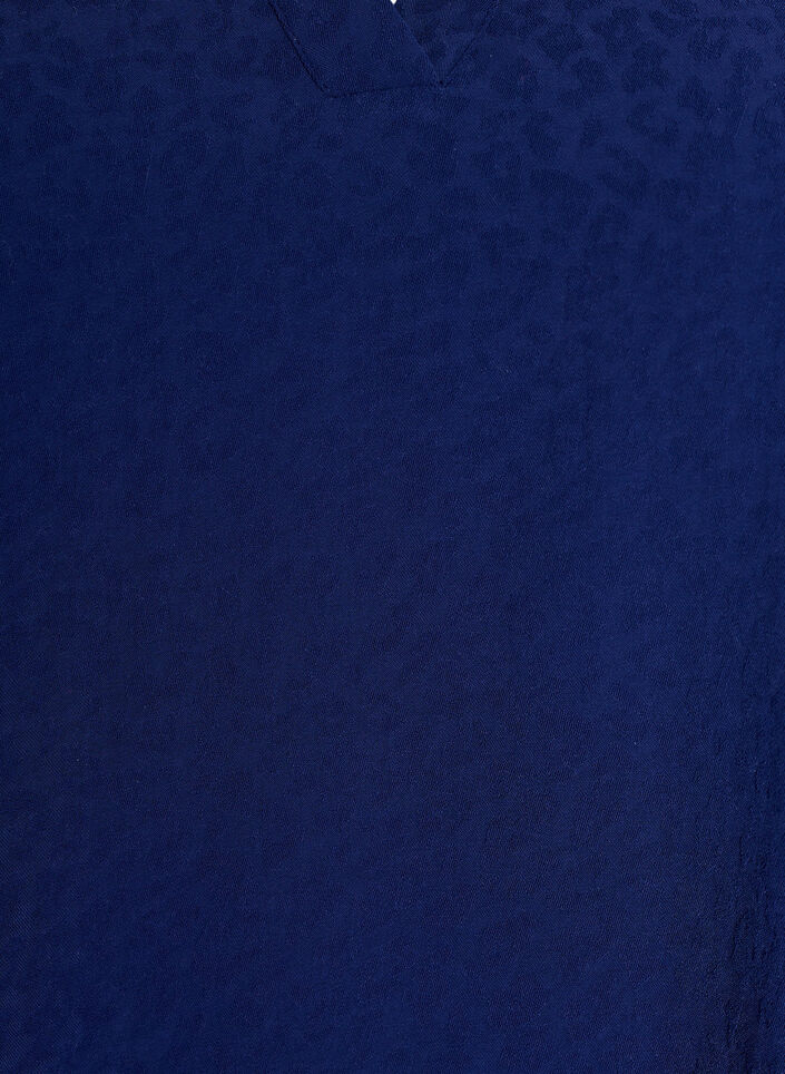 Chemisier à manches courtes à volants et col en V, Bleu, Packshot image number 2