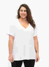 FLASH - T-shirts 2-pack à col en V, White/Black, Model