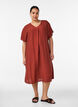 Jurk met V-hals van viscose, Rood, Model image number 0