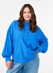 Gestreept shirt met knoopdetail op de achterkant, Blauw, Model image number 0