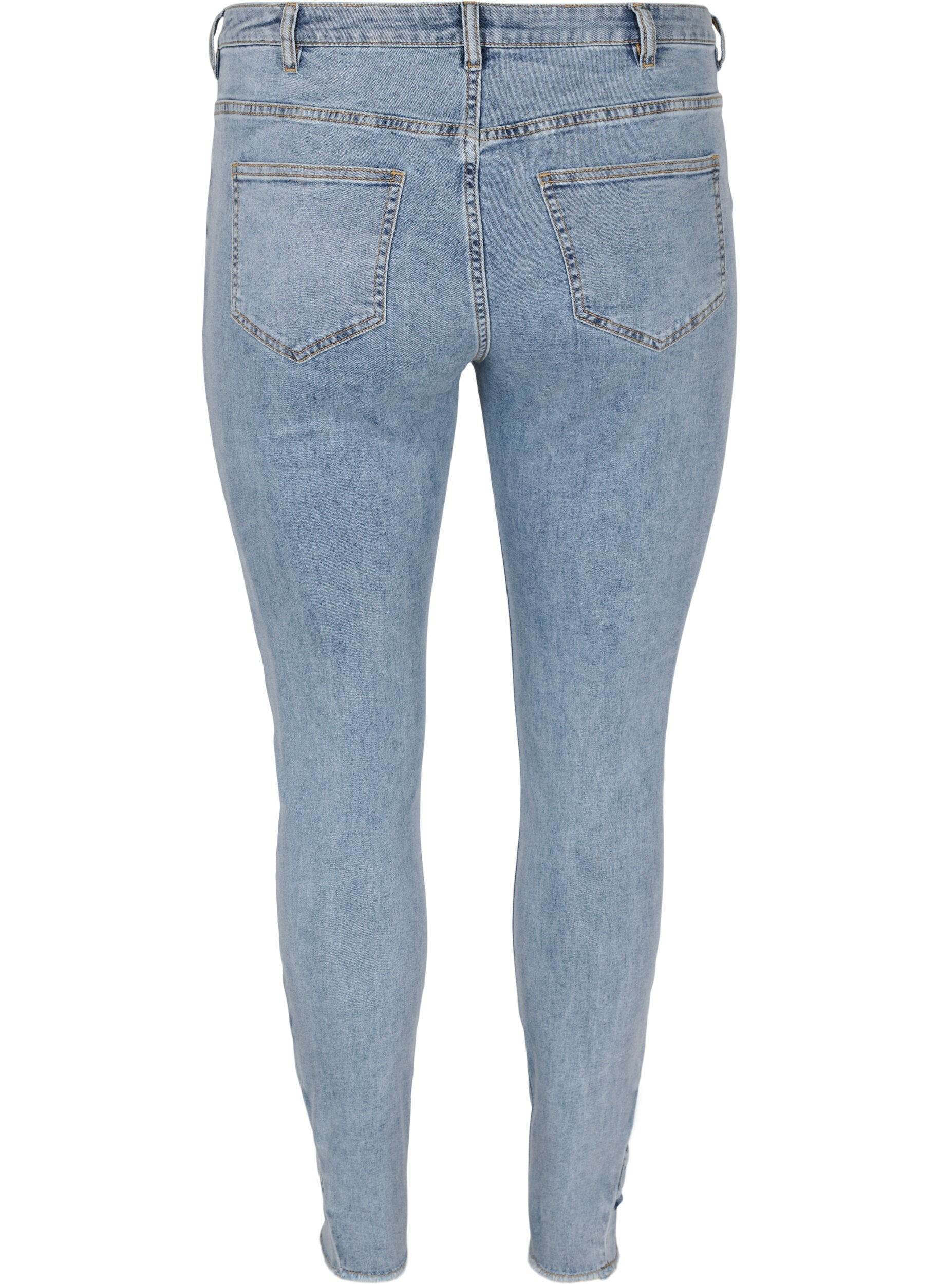 ZizziCropped Amy jeans met strikjes, Light blue, Packshot image number 1