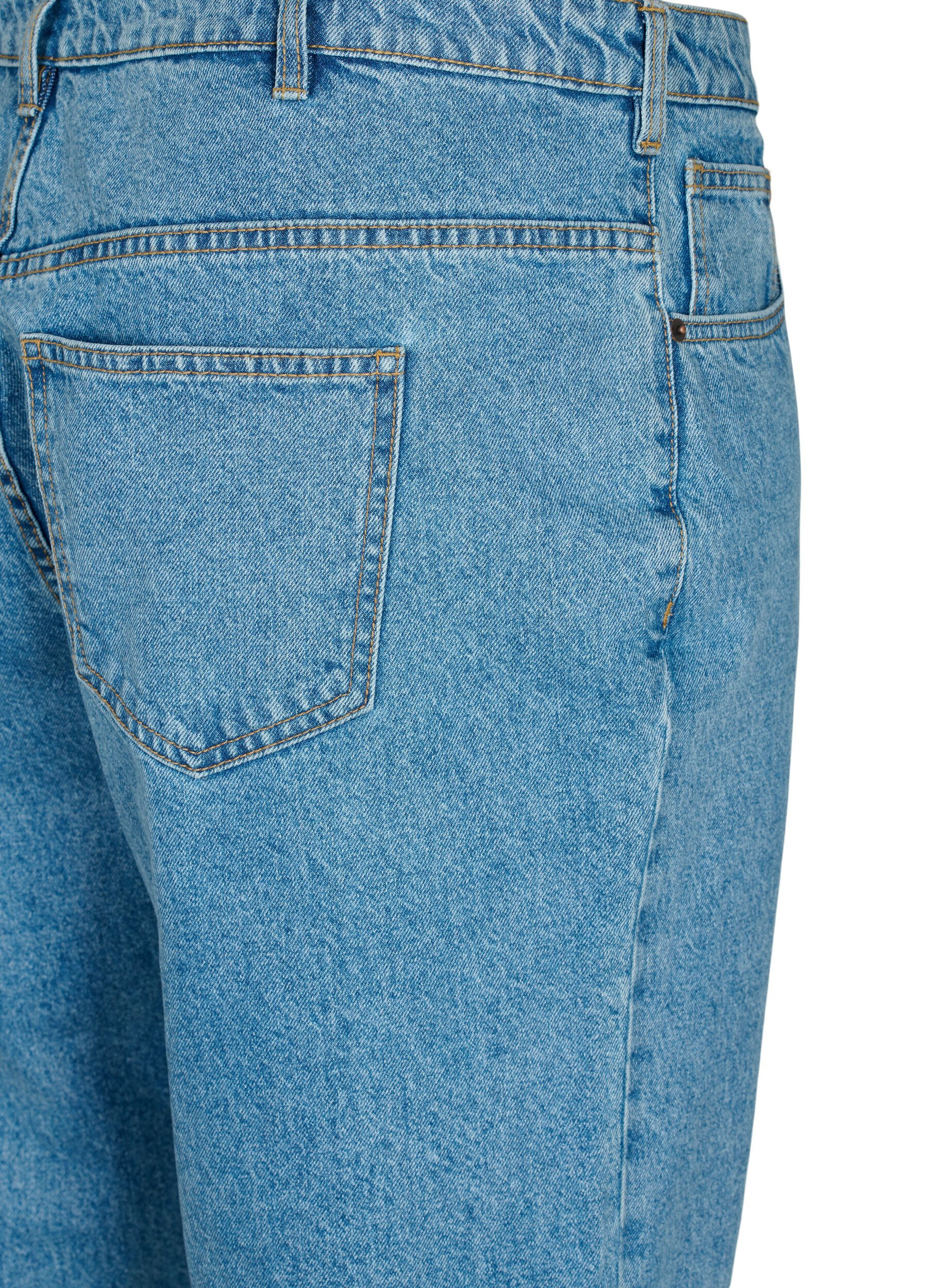 Zizzi Jean Mille coup&eacute; avec taille haute, Light blue denim, Packshot image number 3