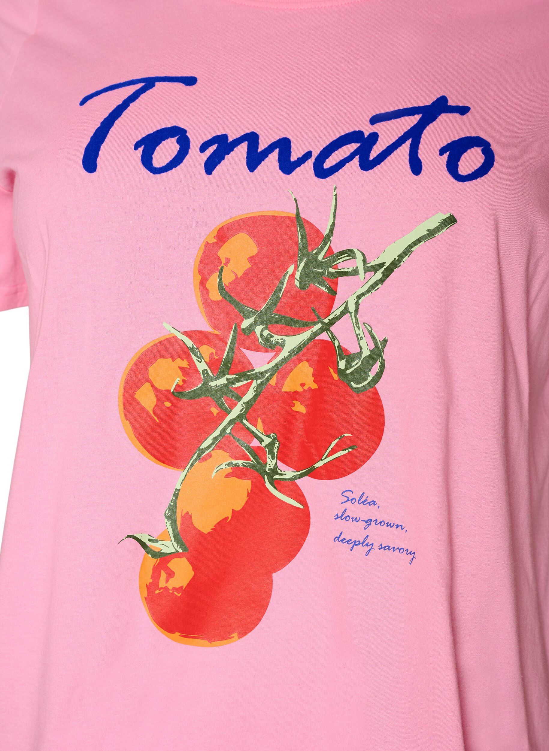ZizziT-shirt van biologisch katoen met tomatenprint, Roze, Packshot image number 2
