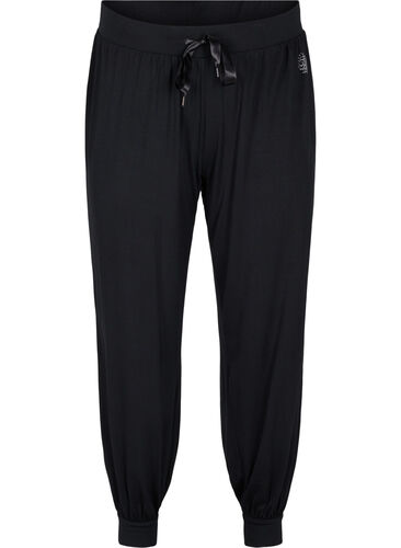 Pantalon d'exercice ample en viscose, Black, Packshot image number 0