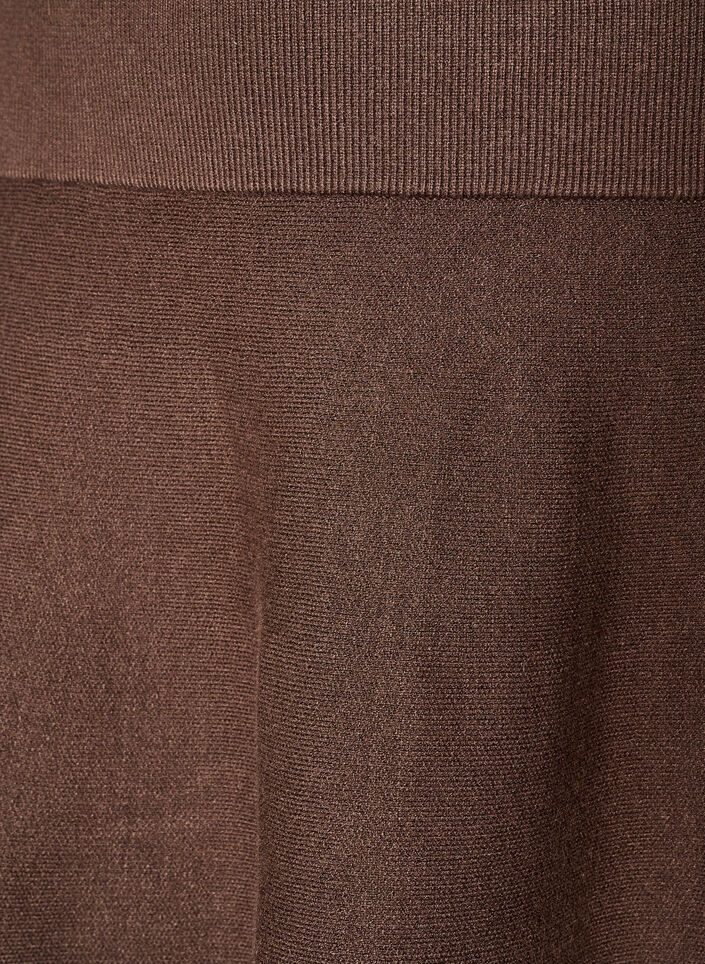 Korte gebreide A-lijn rok, Bruin, Packshot image number 2