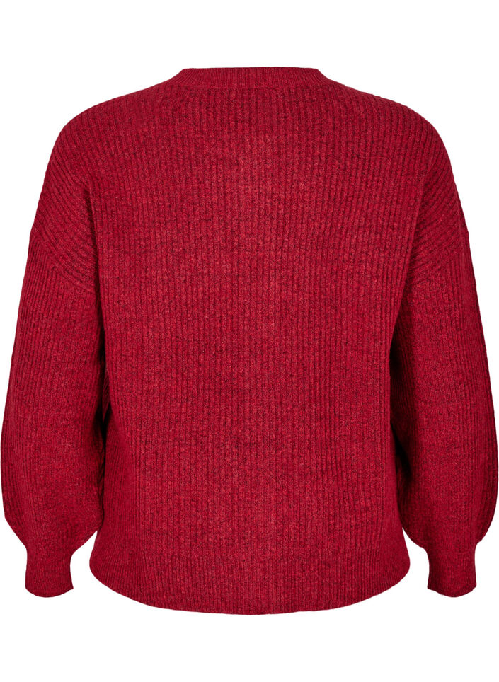 Vest van ribtricot met knopen, Rood, Packshot image number 1
