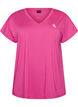 Losvallend trainings-T-shirt met V-hals, Roze, Packshot image number 0
