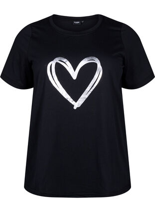 FLASH - T-shirt avec motif, Black Silver Heart, Packshot image number 0