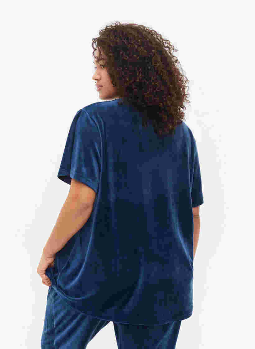 T-shirt en velours, Insignia Blue, Model image number 1