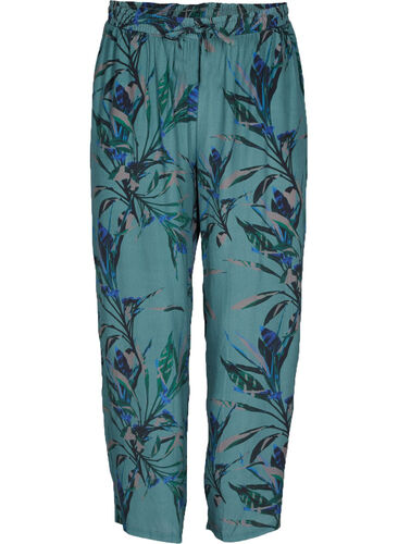 Pantalon ample en viscose avec imprimé, Sea Pine Leaf, Packshot image number 0