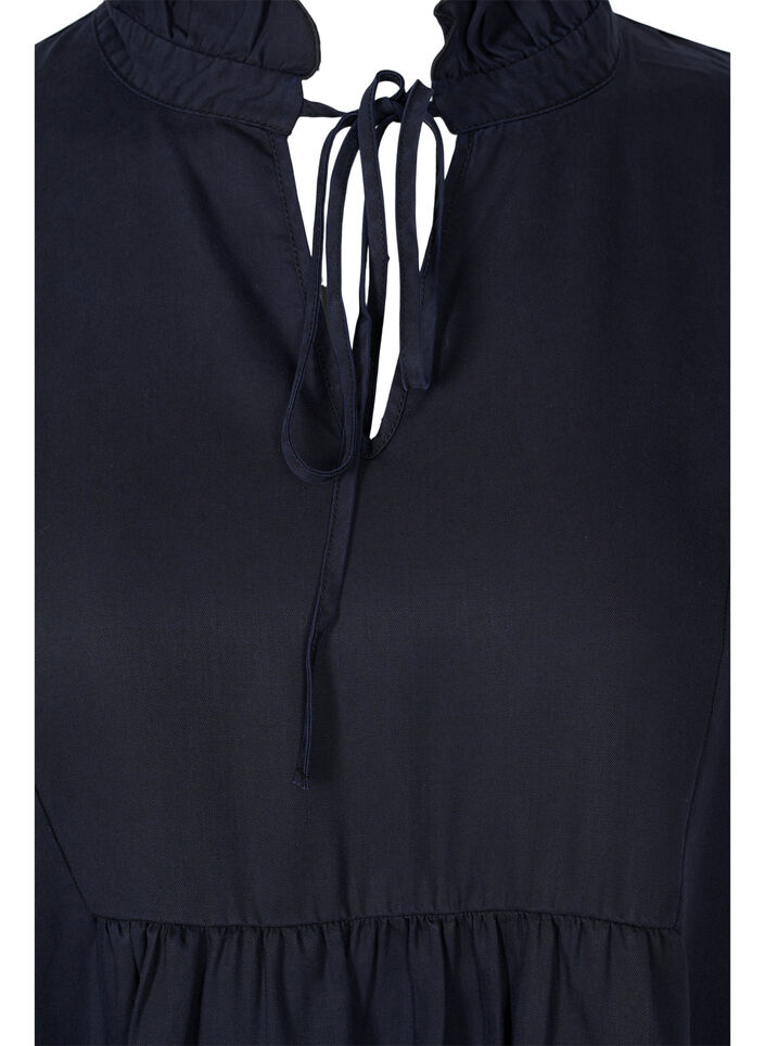 Jurk met 3/4 mouwen van lyocell (TENCEL™), Black, Packshot image number 2