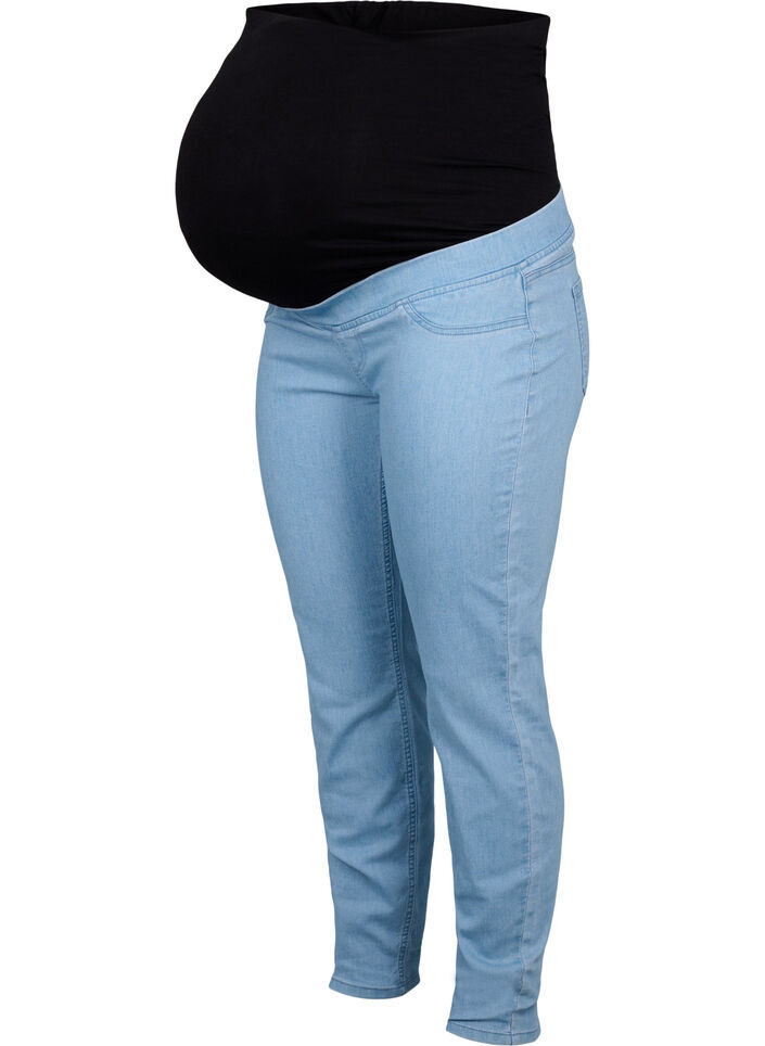 Zwangerschapsjeggings met achterzakken, Light blue, Packshot image number 0