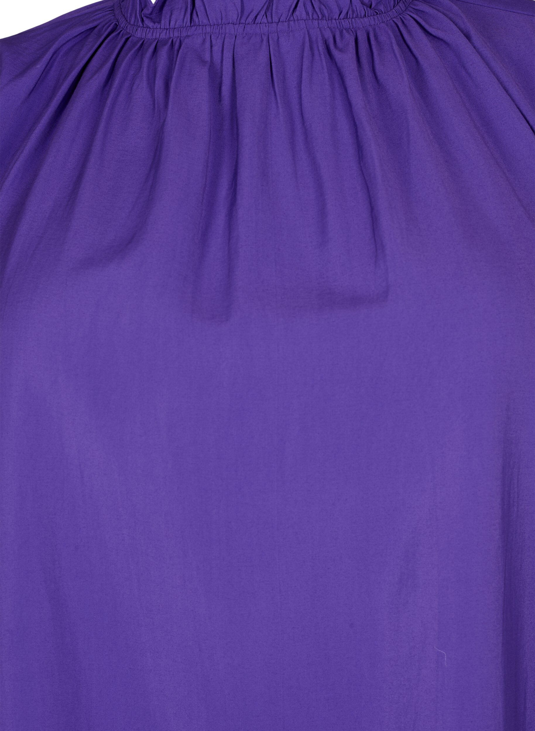 Zizzi  Blouse en viscose &agrave; manches longues avec volants, Prism Violet, Packshot image number 2