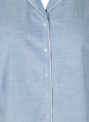 Chemise de nuit rayée en coton, White/Blue Stripe, Packshot image number 2