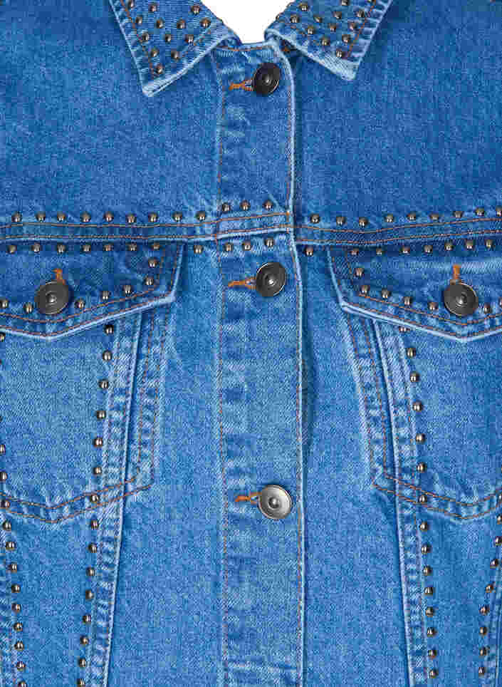 Veste en jean avec rivets bruts, Blue denim, Packshot image number 2