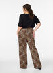 Luipaardprint broek met straight-fit, Bruin, Model image number 1