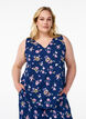 Top met print en V-hals, Blauw, Model image number 0