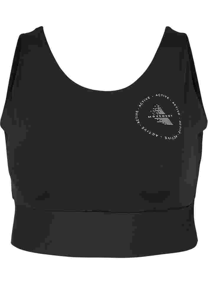Brassière de sport de couleur contrastée avec dos en V, Black, Packshot image number 0