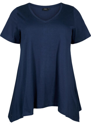 T-shirt en coton à manches courtes, Navy Blazer SOLID, Packshot image number 0