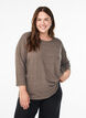 Blouse en jersey avec manches 3/4, Marron, Model image number 0