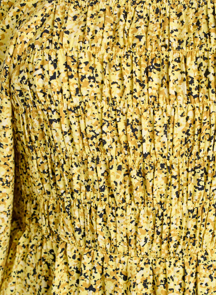 Blouse smock&eacute;e &agrave; encolure carr&eacute;e, Jaune, Packshot image number 2