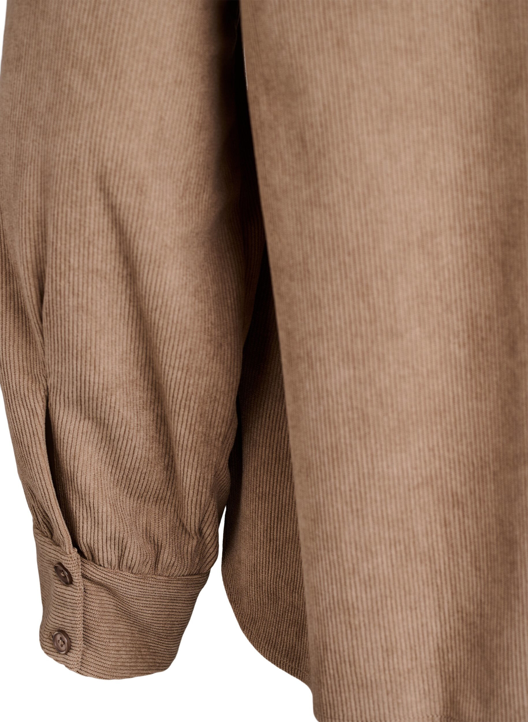 ZizziOverhemdblouse met lange mouwen in corduroy, Bruin, Packshot image number 3