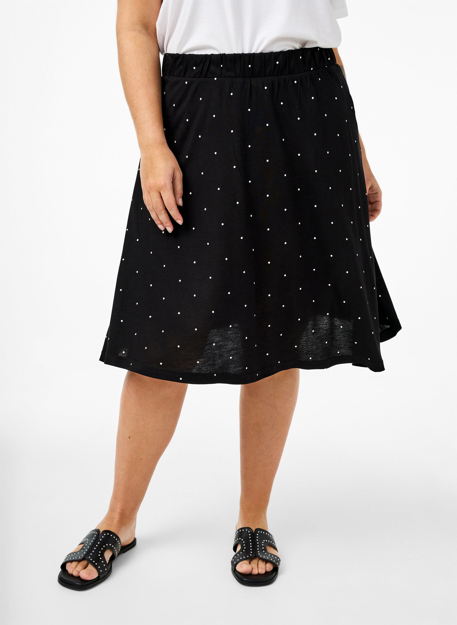 Zizzi2-pack rok van viscose, Zwart, Model image number 1