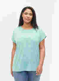 T-shirt mélangé à manches courtes, Turquoise Mél, Model