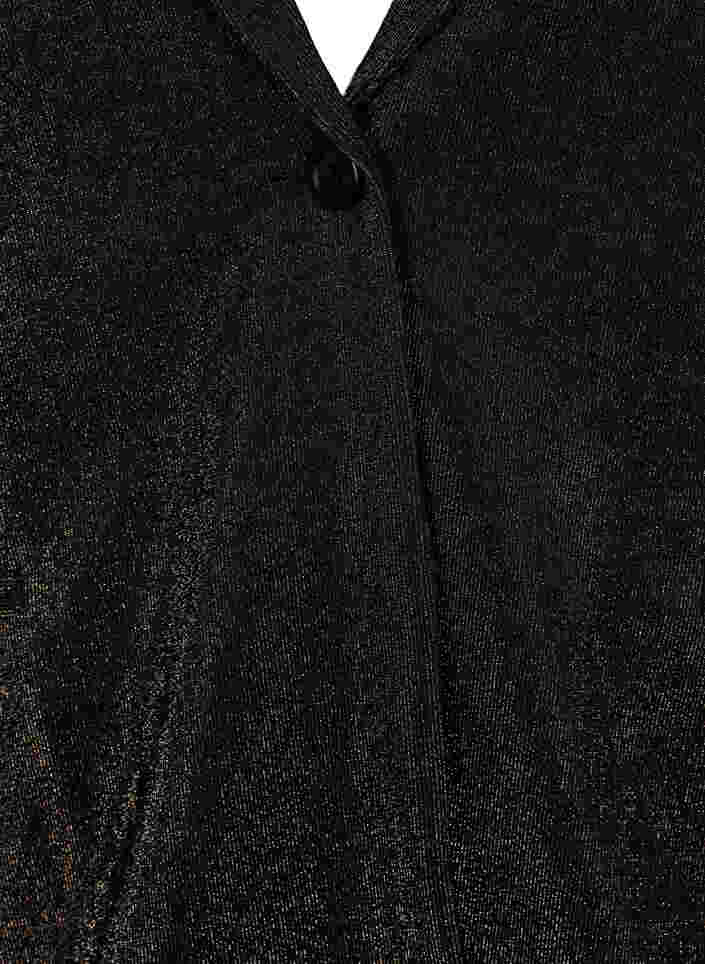 Blazer met glitter en knoopsluiting, Black w. Lurex, Packshot image number 2