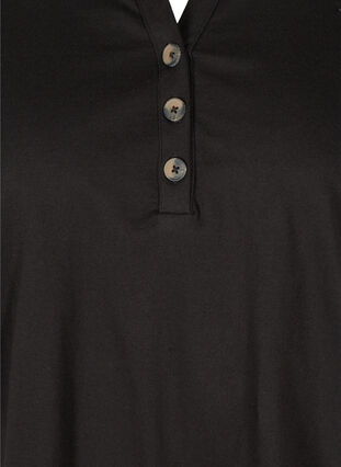 Blouse en coton à manches 3/4, Black, Packshot image number 2