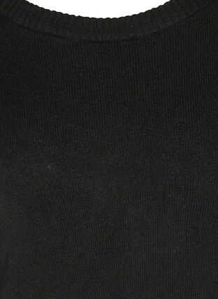 Gebreide jurk met ronde hals en lange mouwen, Black, Packshot image number 2
