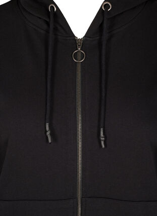 Cardigan sweat avec capuche et poche, Black, Packshot image number 2
