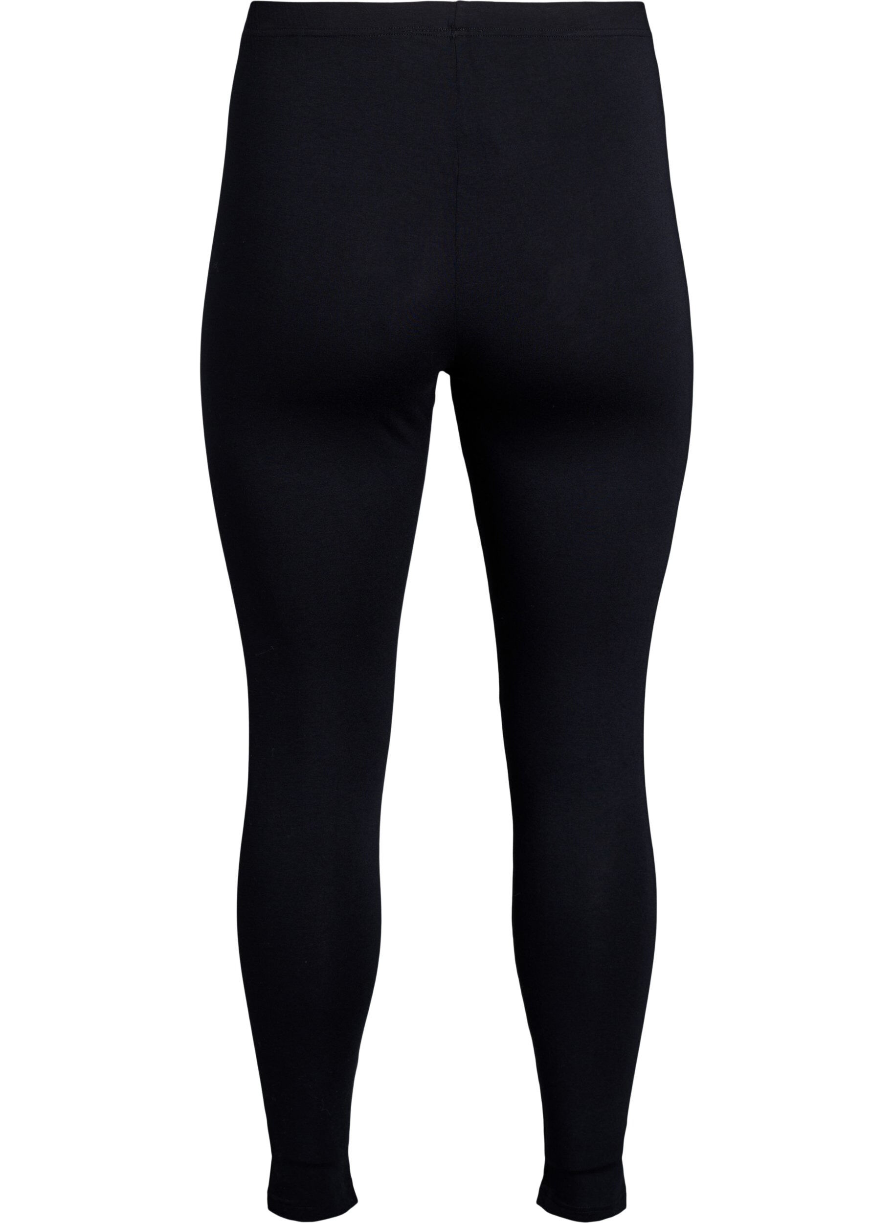 ZizziEnkellange leggings in viscose stof, Zwart, Packshot image number 1
