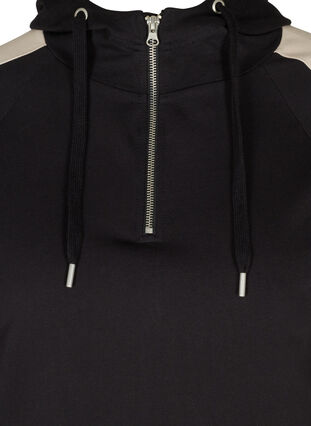 Sweatshirt met capuchon en zak, Black, Packshot image number 2