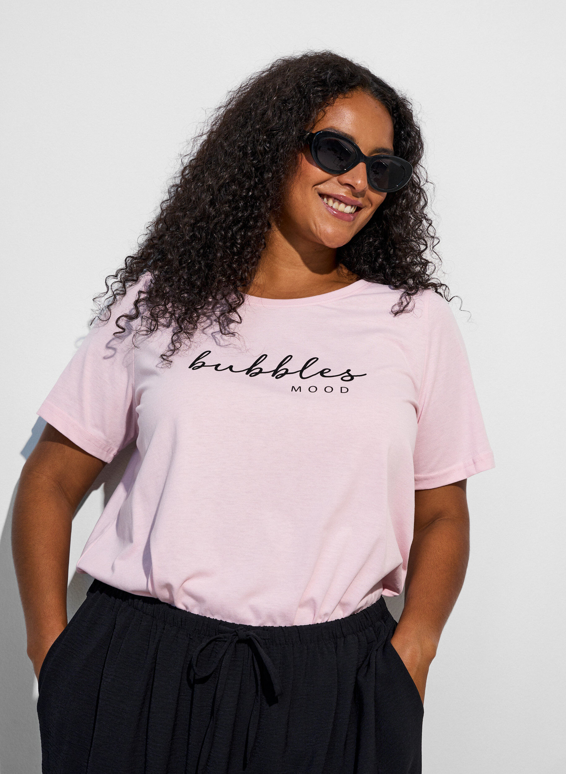 ZizziT-shirt imprim&eacute;, Rose, Model image number 0
